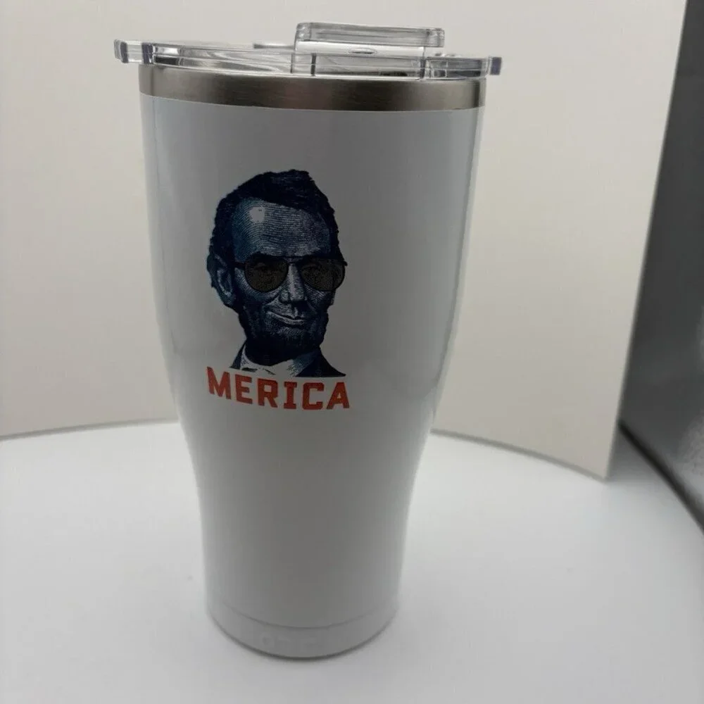 Orca Merica New Abraham Lincoln Chaser 27oz Stainless Tumbler with Lid Patriotic